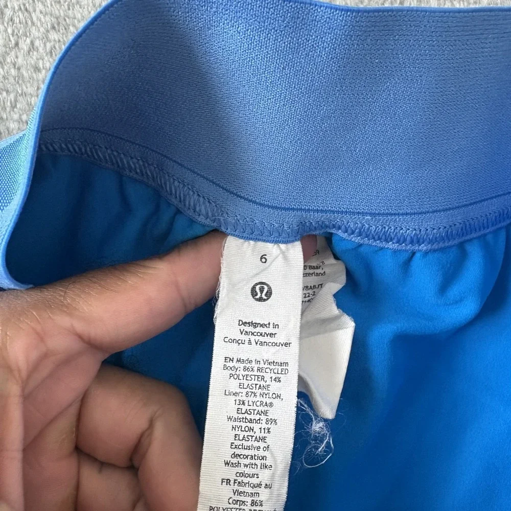 Lululemon Blue Court Rival High Rise Skort Skirt Women's Size 6 LW8ABJT Tennis